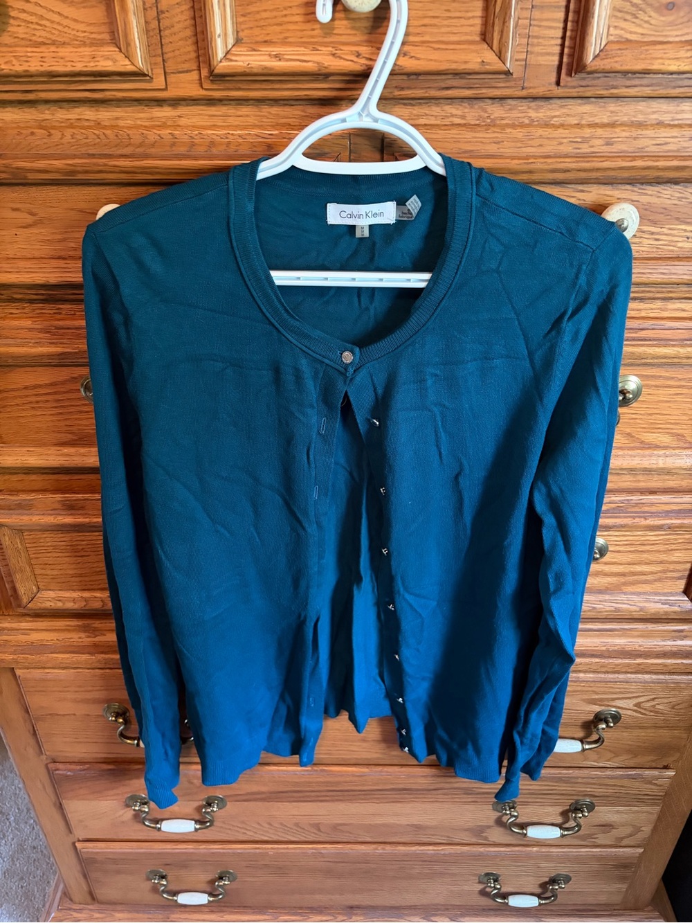 Calvin Klein Teal Button-Front Women's Cardigan